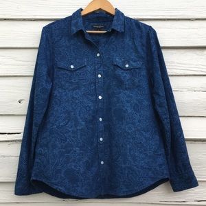 Banana Republic sz L Chambray Paisley Shirt